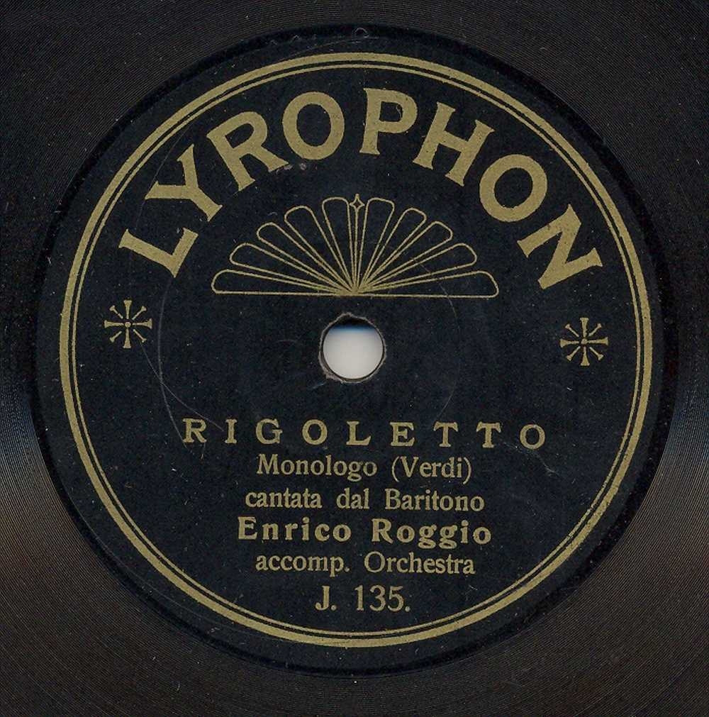 Enrico Roggio  Rigoletto (Verdi)  Pari siamo  J 135 Lyrophon, Milano.jpg